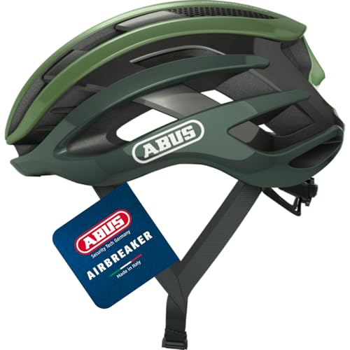 ABUS Rennradhelm AirBreaker - High-End Fahrradhelm für den professionellen Radsport - für Jugendliche und Erwachsene - Helm für Damen und Herren - Opal-Grün, Größe S