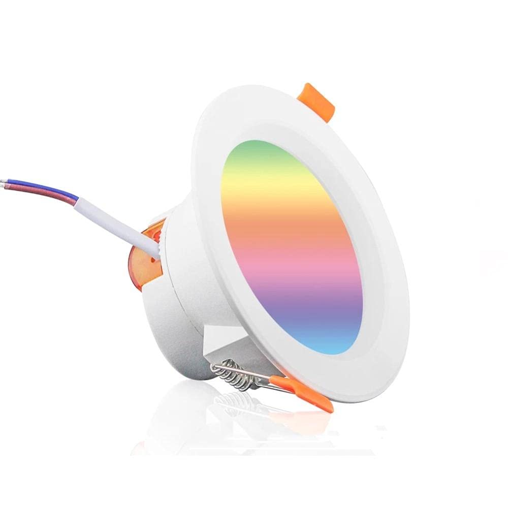 WiFi Smart LED Downlight Dimmerabile Faretto rotondo 7W RGB Cambio colore 2700K-6500K Lavora con Alexa Google Home-RGB_2_PCs
