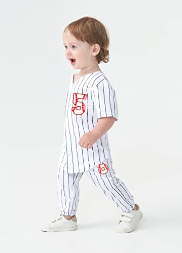 Image of Yuji Itadori 5th Baseball Birthday Outfit Birthday Shirt Set Kids Boy 5 Years Olds Sports Jersey Tops Pants