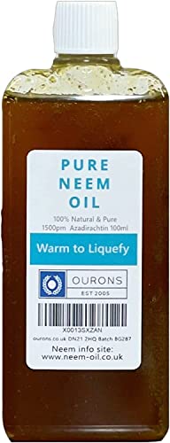 OURONS Neem Oil 100ml Pure Cold-Pressed Oil for Plants & Garden