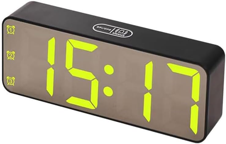 Large Numbers LED Display, Electric Bedside Desk Clock with USB Charging, 7 Colors Lights, Three Sets of Alarms, Snooze Mode, Battery Power Saving Mode, Bedroom Living Room Alarm Clock, Black