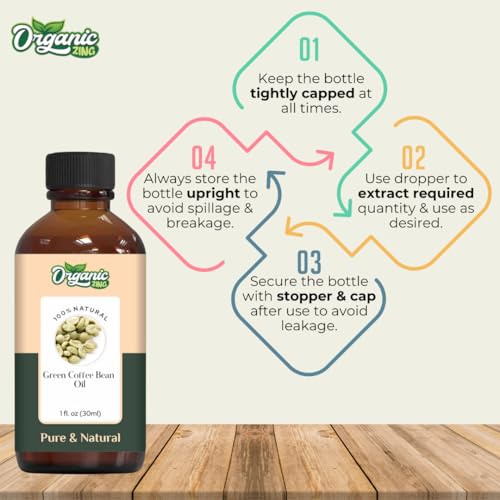 Image of Organic Zing Green Coffee Bean Oil 30 ml (1.01 fl oz) - Lightweight Botanical Oil for Skincare, Serums & DIY Formulations