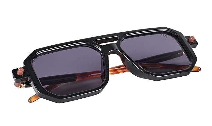 Noir GazeSquare Shaped Unisex Sunglasses| 100% UV Protection| Lightweight and Durable Shades for Men and Women| With Moled Temple| Stylish and Designer| Classic Eyewears| Best Gift Item|