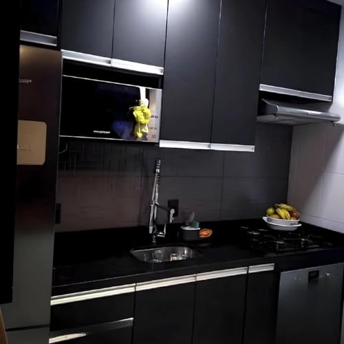 Adesivo Vinil Envelopamento Geladeira Móveis Vidro Autocolante Impermeável (Preto Fosco, 3m x 70cm)