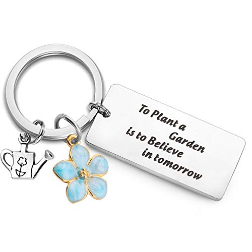 PLITI Gardener Gift Gardener Keychain to Plant A Garden is to Believe in Tomorrow Flower Charm Plant Lover Gift for Florist