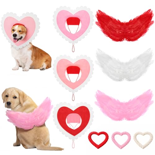 Disfraz para perro Día de San Valentín con alas y accesorios 13.8 in