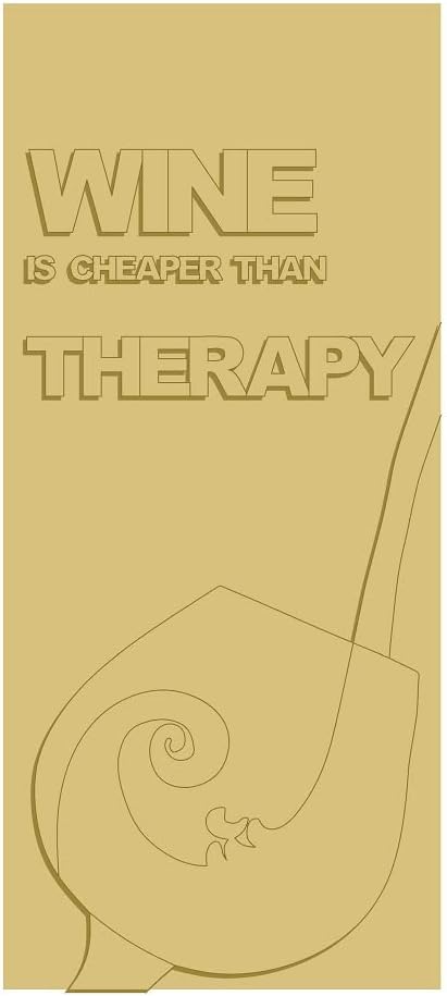 3D Wine Therapy Cutout Unfinished Wood Girls Night Out Door Hanger MDF Shape Canvas Style 1 Art 1 (12")