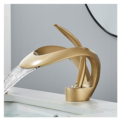 Robinet de lavabo noir cascade mitigeur eau chaude et froide - 7