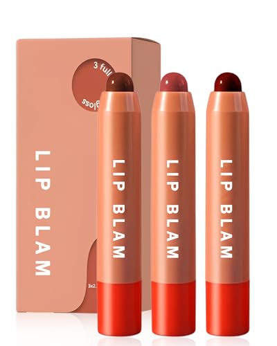 Lestpola Lip Balm Gloss Stick Set - 3 Pieces, High-Pigmented, Long-Lasting, Moisturising, Gift for Women