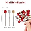 CCINEE 240Pcs Artificial Holly Berries, Mini 10 Mm Christmas Berries Stems Red Gold Silver Fake Holly Berry Sprigs for Christmas Tree Decorations Xmas Wreath Craft Making Supplies #1