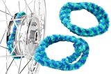 BISOMO Nabenputzringe 2X 56cm Blau Grün für Moped, Simson S50 KR51, Mokick, E-Bike, Fahrrad Naben...
