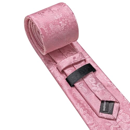 Image of Barry.Wang Men Tie Set Floral Paisley Silk Necktie Pocket Square Cufflinks Formal Wedding Party Business