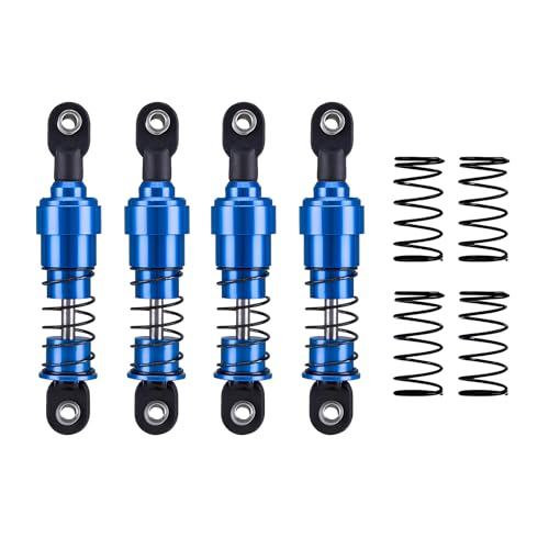 AMK 1/10 RC Crawler Shocks, 4Pcs 75mm Aluminum Big Bore RC Shocks with Oil Filled RC Crawler Shocks for 1/10 RC Crawler Axial SCX10 Capra D90 Gspeed V4 Element TRX4 Upgrades (Blue 75mm 4Pcs)