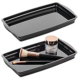 mDesign Plastic Storage Organizer Tray for Bathroom Vanity Countertops, Closets, Dressers - Holder...
