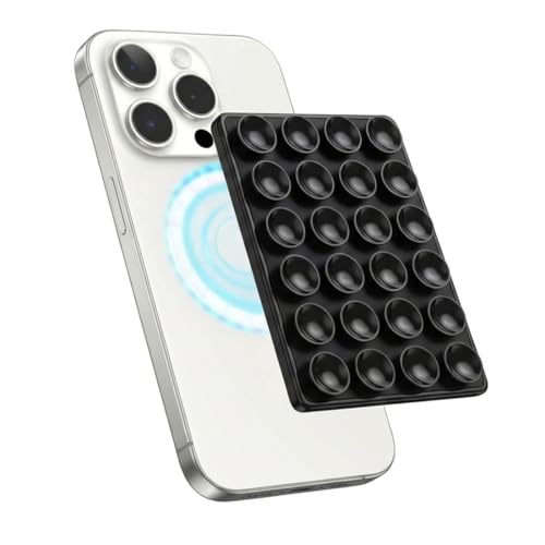 KAHZOR Soporte Magnético De Succión para Teléfono Compatible con MagSafe, Ventosa Imán para Móvil Compatible con iPhone 17 16 15 14 13, Soporte Manos Libres para Selfies, Videos, Silicona Phone Grip
