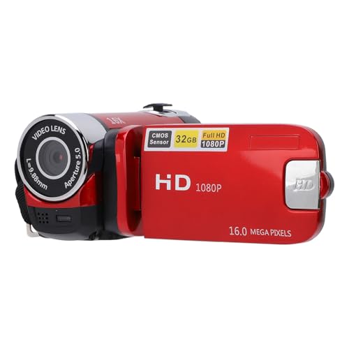 Câmera de Vídeo TYTOGE Filmadora 16MP 1080P HD Zoom Digital 16X Tela de Rotação de 2,4 Polegadas Gra