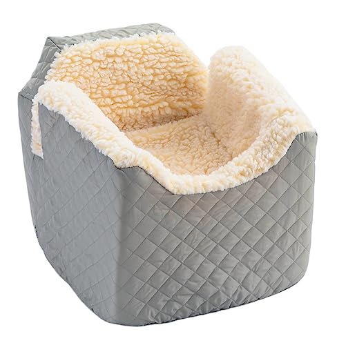 Snoozer Dog Car Seat: Lookout I Dog Booster Car Seat for Dogs Small 5-15 lbs, Pet Car Seat to Alleviate Car Sickness for Dogs, Included Harness Strap, Grey Quilted Removable Machine Washable Cover