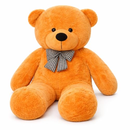 Image of JAI SHREE Soft Plush Teddy Bear for Kids & Girls | Cute Hugable Stuffed Toy with Bow for Birthday, Anniversary & Valentine's Dayt (Brown, 4 Feet)