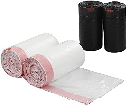 Vareone Bin Bags 6 L Bin Liners, Plastic Drawstring Waste Bags, Small Kitchen Bin Bags Liners, 225 Counts/4 Rolls