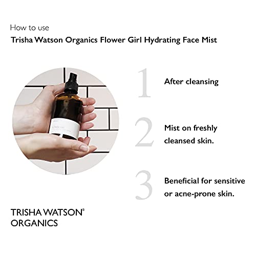 Trisha Watson Organics Flower Girl Hydrating Face Mist | Natural Organic Rose Water | Soothing & Calming Witch Hazel Facial Spray For Sensitive & Acne-Prone Skin| Moisturizer And Micellar Water 237 Ml #TOP5