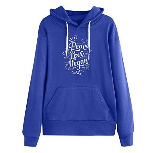 Sweat-shirt à capuche imprimé lettre femme bleu ample XXXXL qui sublime les formes