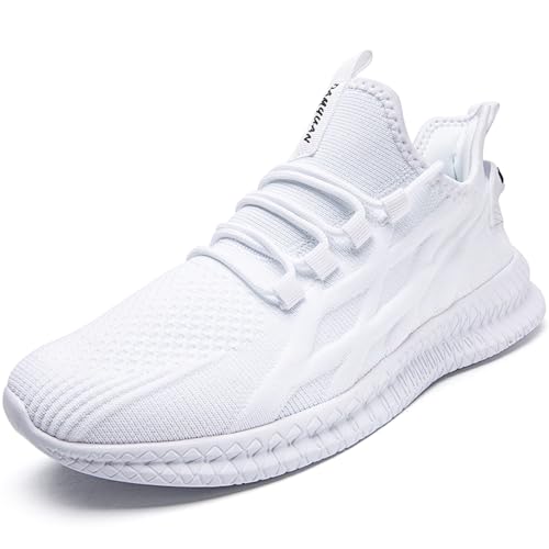 Zapatillas Mujer Deportivas Running Sport Tenis Sneakers Deporte Fitness Comodos Cordones Urbanas Caminar Antideslizantes Zapatos Blancas 39 EU