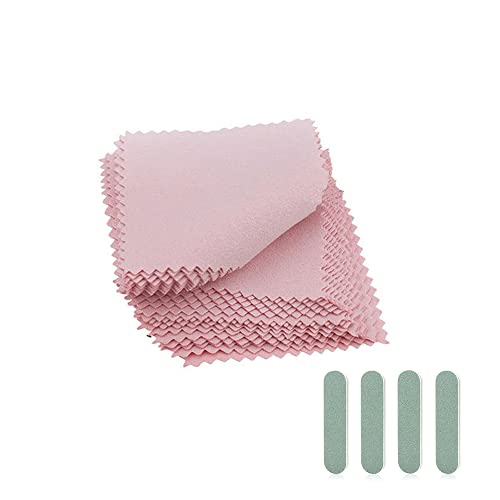 54個セットシルバー磨き 大容量 シルバークロス 銀磨き布 シルバークリーナー 業務用 金属磨き 磨き布 楽器 ジュエリー お手入れ 磨き布50枚，4ピースボディウェンワン研磨と特別な短い研磨ロッド研磨シルバーロッドミニ研磨ストリップ