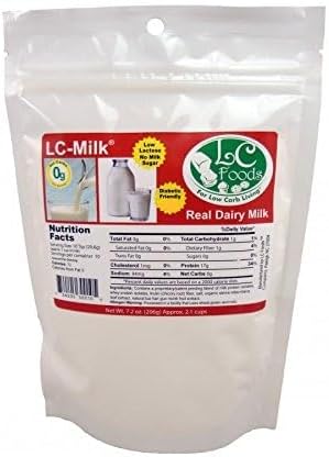 Low Carb Milk Mix - LC Foods - All Natural - High Protein - Low Lactose - High Calcium - No Sugar - Diabetic Friendly - Low Carb Milk - 7.2 oz