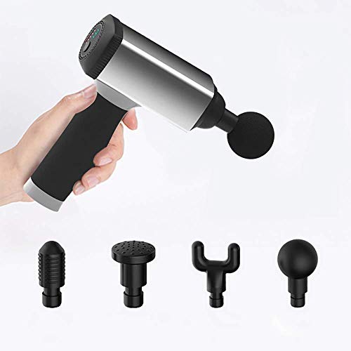 Preisvergleich Produktbild Technologie Massagepistole Muskel Tief Entspannung Karosserie Massager Vibrationsfascia Schlagpistole 26V 5 Geschwindigkeit die Einstellungen Massageschock Handheld Stimulator-Maschine 4 Massagekopf