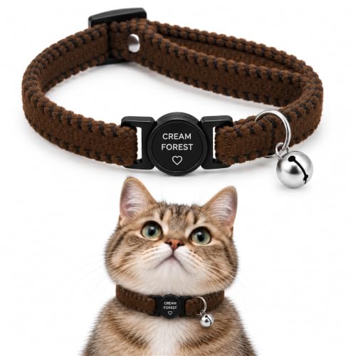 Ultra Soft Velvet Cat Collar with Bell, Breakaway Adjustable Kitten Collar