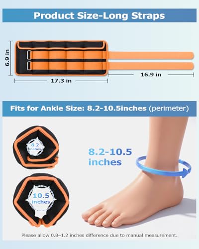 Image of Fragraim Adjustable Ankle Weights 1-3 /4 /5 /6 /8 /10 /12 /15 /20 LBS Pair with Removable Weight for Jogging, Gymnastics, Aerobics, Physical Therapy