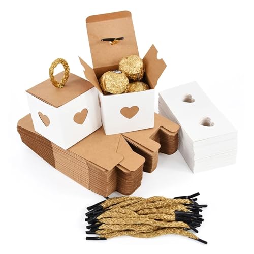 Boîtes à dragées pour mariage en cœur blanc | 30 boîtes cadeaux invités