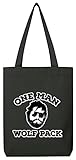  ShirtStreet Junggesellenabschied JGA Gruppen Premium Bio Baumwoll Tote Bag Jutebeutel Stanley Stella One Man Wolf Pack, Größe: onesize,Black