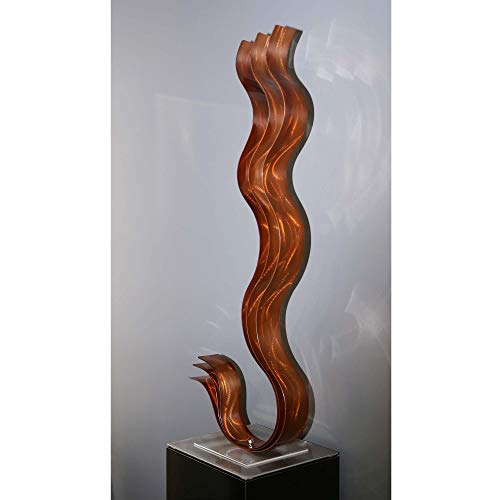 Statements2000 Outdoor Metal Sculpture Modern Centerpiece Table Decor By Jon Allen - Copper Transitions Flat Base #TOP3