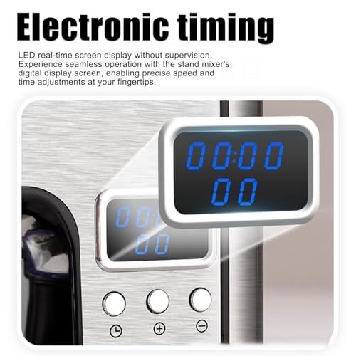 3-in-1 Mixers For Baking,5L Food Mixers For Baking With Bowl, Led Display,3 Types Of Mixers, 6 Speed Control Stainless Steel Food Mixer,with Dough Hook, Stirring Paddle & Egg Cage Rough noodles - Image 2