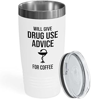 Pharmacist White Tumbler 20oz - Drg Use Advice - Pharmacy Technician Gifts Nurses Week Nursing Student Graduate Future Pharmacist Pharm School Prescription Hospital Worker