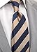 本色 Fashion 3''（7.5cm） Ties for Men Business Necktie (Beige & dark blue Striped, T105-121-02)