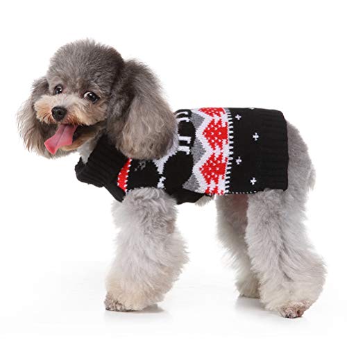 Filhote de cachorro desenho alce floresta padrão animal de estimação suéter quente cachorro roupas d