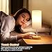 Dicoool Touch Bedside Table Lamp with USB - 3 Way Dimmable Wood Lamp for Bedroom Nightstand, Desk Lamp with Charging Station for Dorm, Living Room, Office, Kids Room, Small, 14in