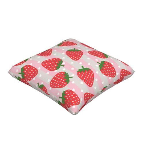 Housse de coussin imprimé fraises EdWal lot de 2 avec fermeture éclair cachée - 3