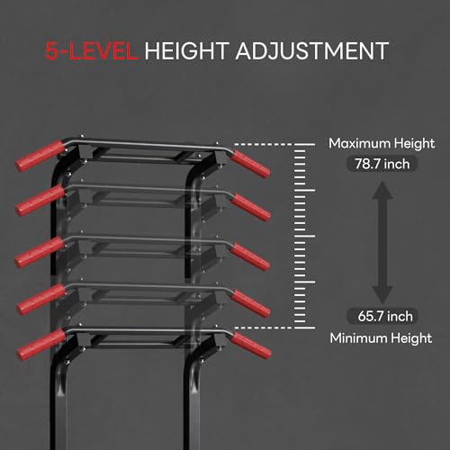 SogesPower Power Tower Pull Up Dip Stand Multi-Function Adjustable Height Workout Equipment Dip Station Fitness Strength Training for Home Gym 330LBS - Thumbnail 3