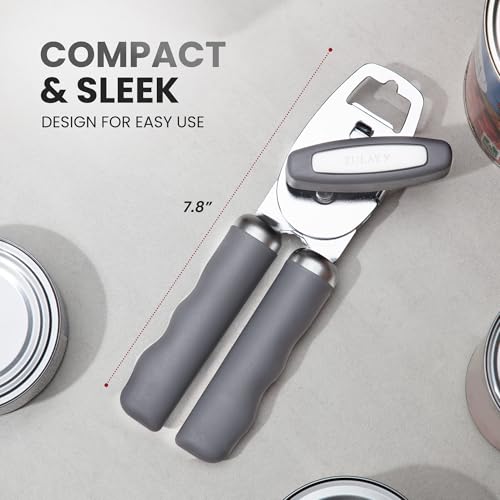 Image of Zulay Kitchen Manual Can Opener Heavy Duty Patented Stainless Steel, Gray