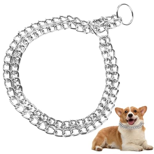 VJUYSW Collar Perros Cadena Consistente, Collar Perro Hierro Metal para Perro Adiestramiento Mediano Grande (2.5mm×50cm)