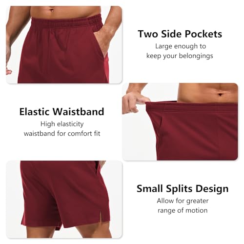 Image of AMY COULEE Mens Lounge Shorts 4 inch Pajama Lightweight Cotton Sleep Bottoms with Pockets