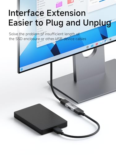 Image of Hagibis USB 3.2 Adapter 2 Pack, 90 Degree Right and Left Angle USB A Male to Female Connector OTG Adapter Cable Extender for Laptops Charger PC Car Mouse Keyboard (Female to Female)