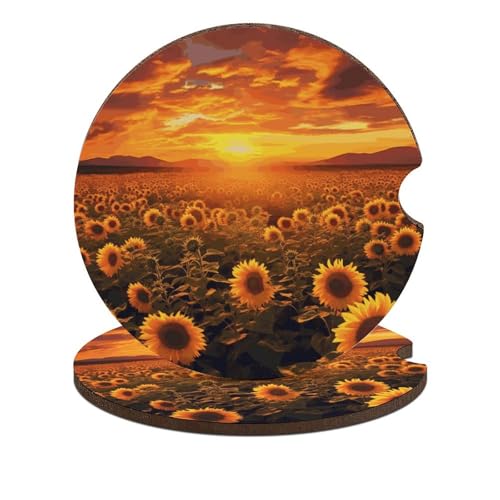 Portavasos para coche con diseño girasol, pack de 2 unidades miniatura 1