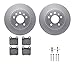 Dynamic Friction Company Rear Geospec Brake Rotors with 5000 Euro Ceramic Brake Pads includes Hardware 4612-65000