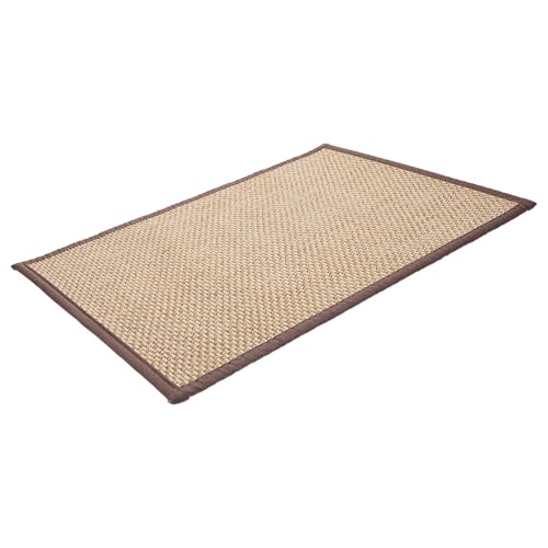 SHINEOFI Cojín de Suelo de Bambú Beige 40x60 Cm para Meditación y Yoga, Diseño Japonés Elegante Espuma y Lino, Adecuado para Oficina y Restaurante