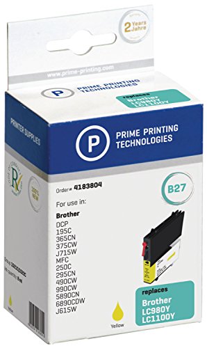 Preisvergleich Produktbild Prime Printing 4183804 Tintenpatrone für Brother LC980Y, gelb