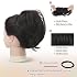 BARSDAR Straight Hair Bun + Comb Clip Ponytail - Black